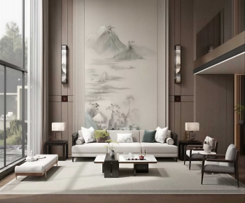 New Chinese Style A Living Room-ID:730221031