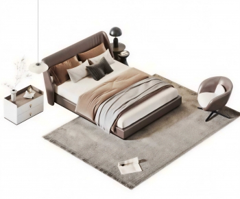 Modern Double Bed-ID:802062994