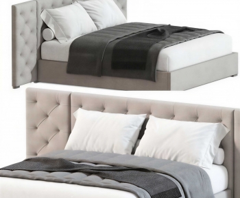 Modern Double Bed-ID:384841039