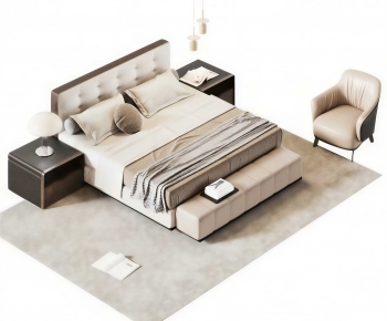 Modern Double Bed-ID:871300731
