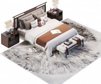 New Chinese Style Double Bed-ID:849800149