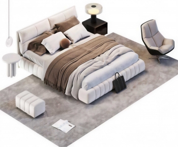 Modern Double Bed-ID:749804026