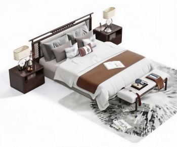 New Chinese Style Double Bed-ID:690226085