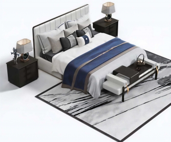 New Chinese Style Double Bed-ID:936849123