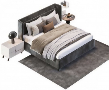 Modern Double Bed-ID:291910897