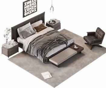 Modern Double Bed-ID:591401104