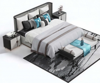 New Chinese Style Double Bed-ID:754647976