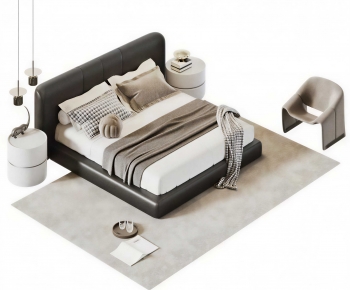 Modern Double Bed-ID:391918903