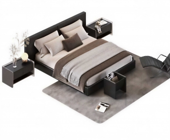Modern Double Bed-ID:126375912