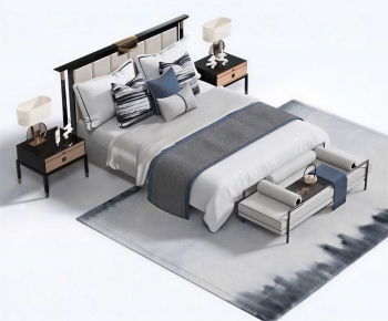 New Chinese Style Double Bed-ID:797703983