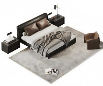 Modern Double Bed-ID:704205993