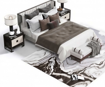New Chinese Style Double Bed-ID:230870017