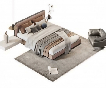 Modern Double Bed-ID:663033965