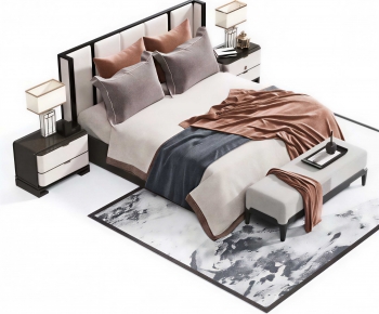 New Chinese Style Double Bed-ID:623652942