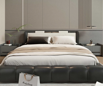 Modern Double Bed-ID:987916956