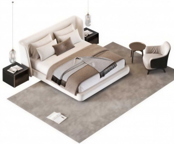Modern Double Bed-ID:199965006