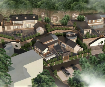 New Chinese Style Architectural Bird's-eye View Planning-ID:921051032