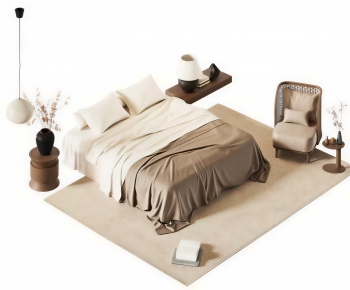 Modern Double Bed-ID:806030993