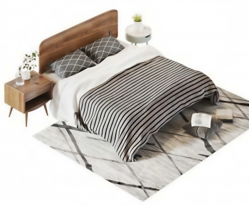 Modern Double Bed-ID:956490046