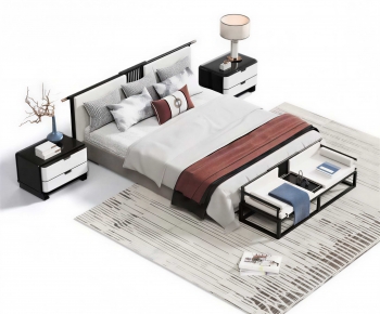 New Chinese Style Double Bed-ID:257478957