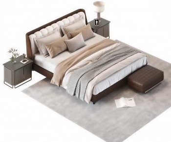 Modern Double Bed-ID:125184067