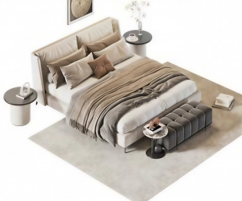 Modern Double Bed-ID:907736069