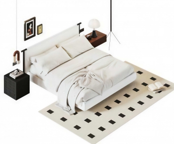 Modern Double Bed-ID:870984088