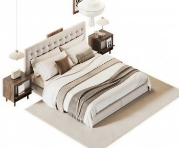 Modern Double Bed-ID:395391029