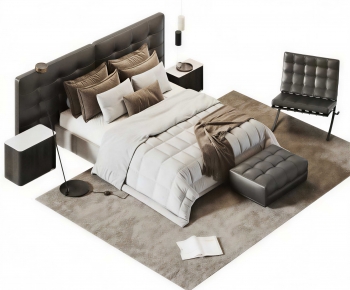 Modern Double Bed-ID:389163973