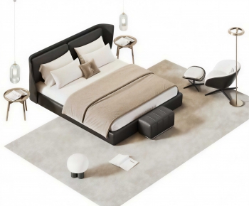Modern Double Bed-ID:711689006