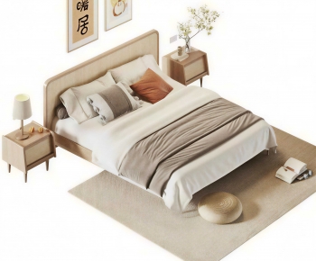 Modern Double Bed-ID:408102048