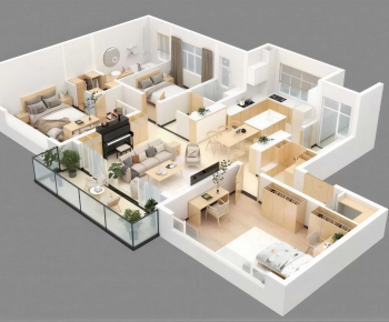 Modern A Bird's-eye View Of Home Decoration-ID:478251098