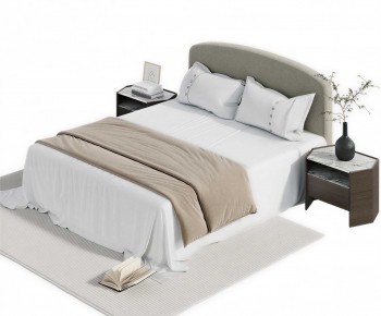 Modern Double Bed-ID:908632993