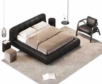 Modern Double Bed-ID:204410633
