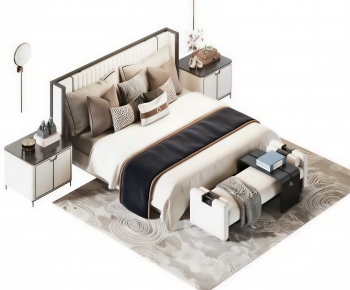 New Chinese Style Double Bed-ID:459728006