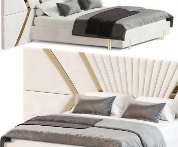 Modern Double Bed-ID:873965985