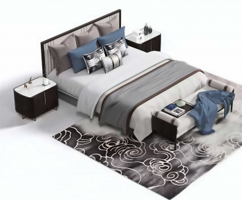 New Chinese Style Double Bed-ID:458779336