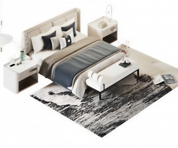 New Chinese Style Double Bed-ID:881335023