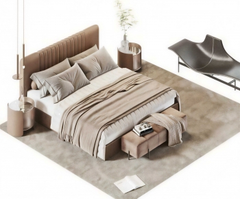 Modern Double Bed-ID:764586932