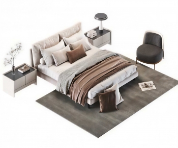 Modern Double Bed-ID:613930238