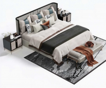 New Chinese Style Double Bed-ID:359189999