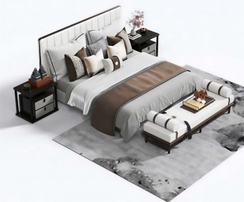 New Chinese Style Double Bed-ID:756743915