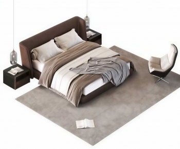 Modern Double Bed-ID:727410374