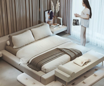 Modern Double Bed-ID:378719091