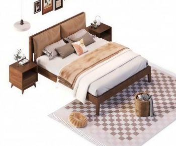 Modern Double Bed-ID:489089972