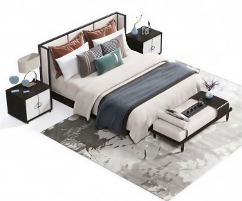 New Chinese Style Double Bed-ID:318789557