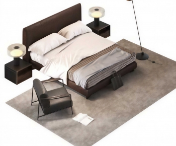 Modern Double Bed-ID:608057027