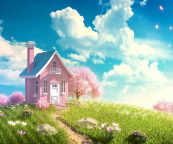 Modern Cartoon House-ID:208167086