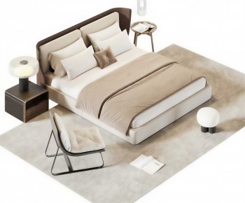 Modern Double Bed-ID:604738951