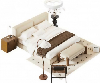 Modern Double Bed-ID:825408944